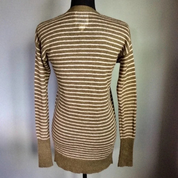 AERIE | Olive Pink Striped Cardigan Sweater XS - Picture 4 of 5
